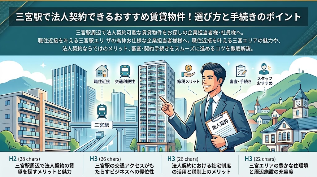 三宮駅周辺で法人契約の賃貸をお探しの企業様へ！選び方とおすすめ物件