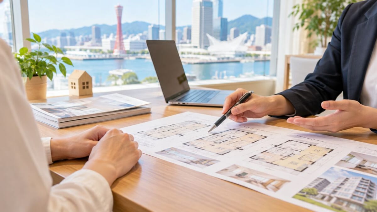 港を望む不動産相談テーブル