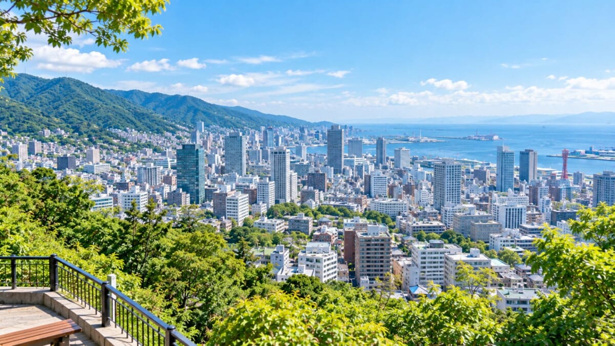 緑に抱かれた港町の絶景パノラマ