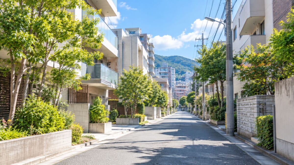 緑豊かな静かな都市住宅街