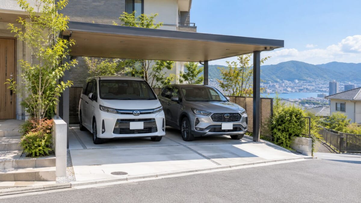 ファミリーの車2台と駐車場｜北区・灘区で確かめること